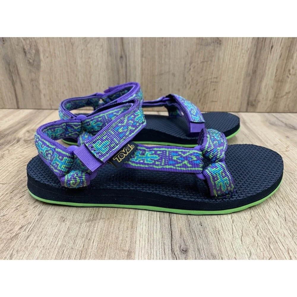 Teva Original Universal Sandals Women US 8 Purple Green Sport Hiking Water Shoes